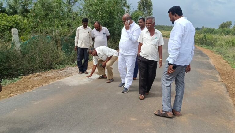 Doddaballapur road works leaders visit 1