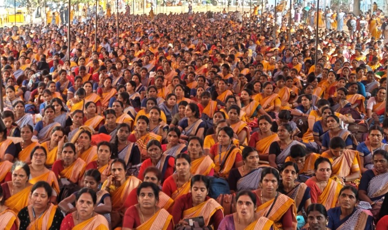 Anganavadi workers Protest